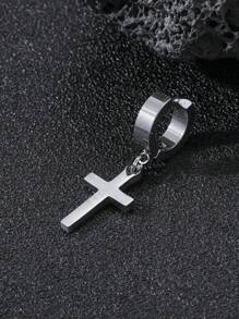 1 件独特的嘻哈风格十字架吊坠耳环，适合日常佩戴，是送给家人和朋友的最佳礼物选择