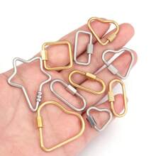 2 件/包不锈钢几何连接扣，心形、椭圆形、五角星形手链项链连接螺丝，DIY 珠宝配件 - 幾何連接扣 - 查看 10
