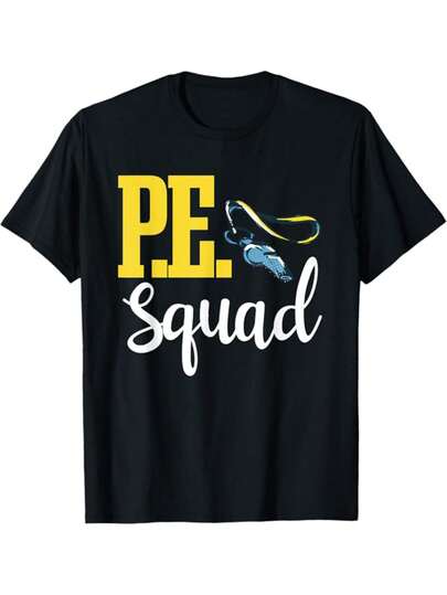 Camiseta Casual de Algodón para Hombre con Impresión Única de Maestro de PE - Transpirable, Tejido Elástico, Cuello Redondo, Manga Corta, Lavable a Máquina - Perfecta para Todas las Estaciones