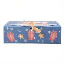 6pcs Holiday Christmas Gift Boxes With Ribbons - Santa Claus, Snowman And Holiday Designs, Suitable For Cookies, Candies And Party Favors - Durable Kraft Paper, For Christmas Decor And Snack Packaging, Christmas Accessories - Multicolor - View 10