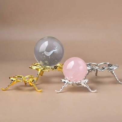 Suport cu sferă de cristal libelulă, potrivit pentru amplasarea diverselor sfere de cristal, suporturi cu sfere aurii, decor pentru birou și casă, cadouri creative, decorațiuni pentru petreceri, decor pentru cameră de înfrumusețare, decorațiuni pentru casă