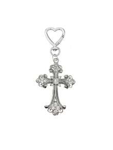 1个哥特式十字架造型包包挂饰，心形钥匙扣，适合女士和女孩时尚包包 - 彩色 - 查看 12