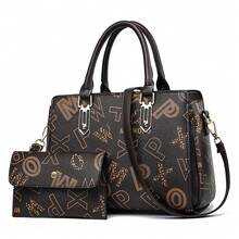 Women Shoulder Bags - 咖啡拼土黃 - 查看 7