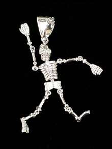 DUBSS 男士骷髅项链吊坠，爪镶镀金嘻哈饰品 - 骷髏 - 查看 4