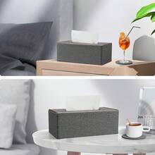 Caja de pañuelos gris con borde dorado y patrón de piel de serpiente, decoración para el hogar y el baño, organizador de baño, decoración de otoño, de vuelta a la escuela - Gris Oscuro - Ver 7