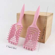 1pc Portable Curly Hair Styling Brush - Nylon Bristles, Detangling & Volumizing Comb For All Hair Types - Multicolor - View 17