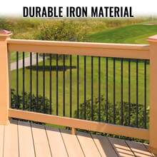 Wrought Iron Baluster, 44 Inches Satin Black Iron Balusters For Staircase, 1/2" Square Metal Railing Staircase Balusters Hollow Stair Spindles