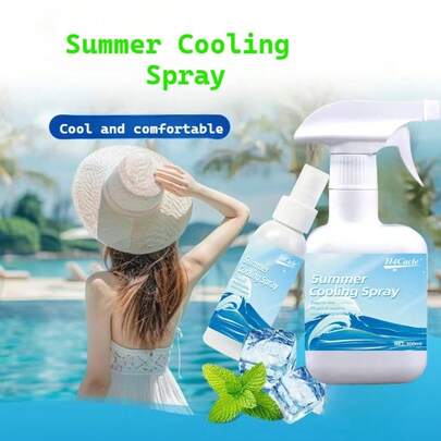 H4Cacle 夏季降温喷雾，汽车座椅冷却喷雾，便携式快速降温剂，适用于炎热天气，汽车内部、家庭、泳池、庭院、户外运动、宠物、服装、内衣、鞋子、帽子，春夏秋季个人降温产品，约会、旅行、夏季的理想之选。