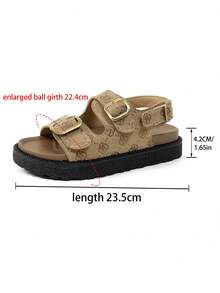 Chunky Sole Beach Sandals Metal Buckle Decor Open Toe Slides