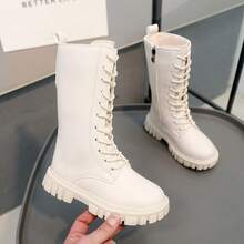 BOTAS infantiles niña primavera y otoño nuevas botas altas versión coreana de la versión británica botas princesa botas niña, Botas para niños - Beis - Ver 3