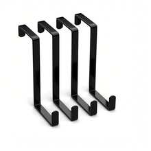 4pcs Black Painted S-Shaped Simple Rear Door Hooks, Flat S-Hooks, Black - Black - View 1