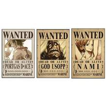 ONE PIECE Set de 1/2/3/6 pósteres de pared de , pósteres de "Se Busca" con personajes como Shanks, Sabo, Ace, Boa Hancock, Trafalgar Law, Gol D. Roger, Yamato, etc. (sin marco)
