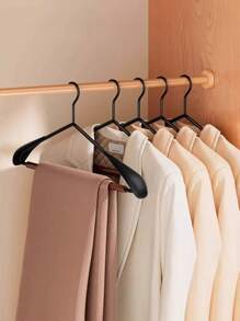 1/2/3/5pcs Premium Wooden & Metal Wide Shoulder Clothes Hangers, Lightweight High-End Wardrobe Closet Specialized Wooden Hangers With Non-Slip Pant Bar, For Storing Coats, Jeans, Sweaters - Multicolor - View 11