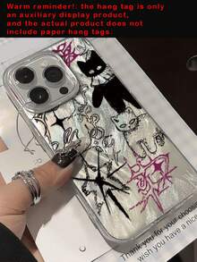 Cute Cool Cat Phone Case, Compatible With IPhone 17/16/15/14/13/12/11 Pro Max Plus, Y2K Abstract Pattern, Soft Protective Cover - Camlet - View 4