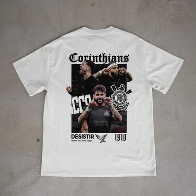 Camiseta Masculina Corinthians Camisa 100% Algodão Timão Blusa Yuri Memphis Garro