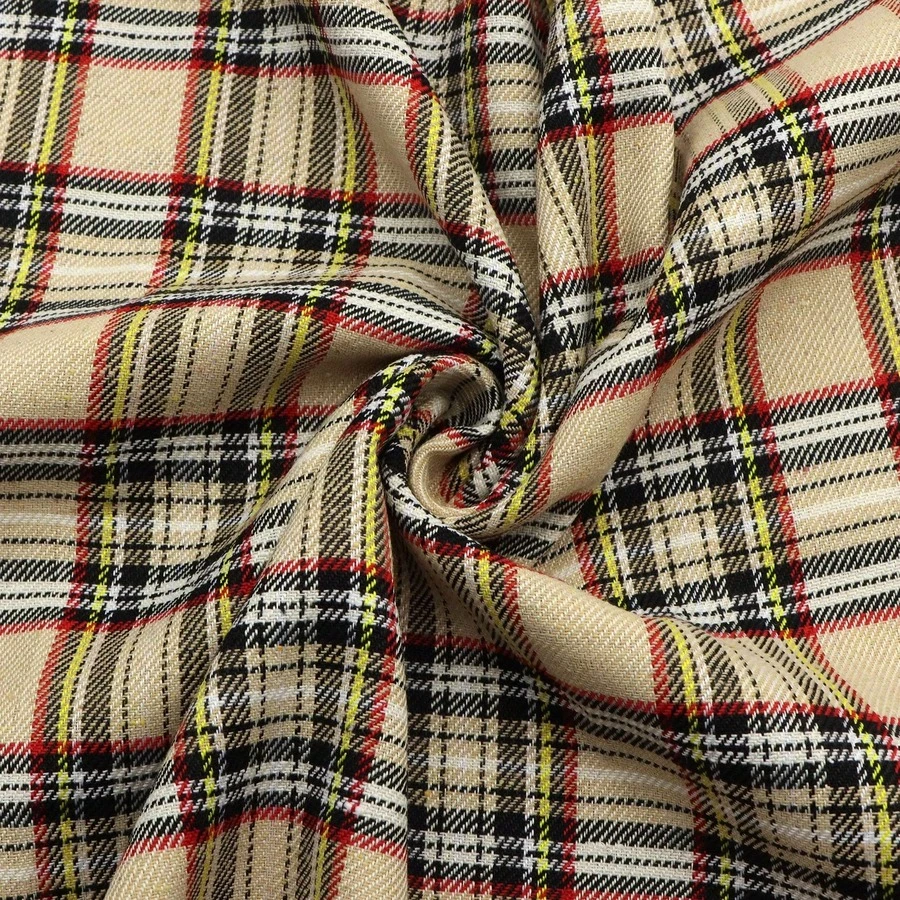 1 件预切耐用苏格兰格子涤纶面料 - 57x19.68 英寸，适用于 DIY 工艺品和手工包、桌布、沙发套枕套、节日装饰 | 格子图案纺织品 | 涤纶面料、箱包面料 - 多色 - 查看 1