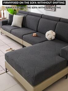 1 件弹力沙发套，防滑全覆盖沙发座套，4 季通用沙发垫套，毛绒布艺加厚沙发毯，可机洗，防尘，宠物友好，装饰性沙发保护套，可调节，适用于转角沙发、卧室、办公室、客厅、L 型沙发和 1/2/3/4 座 - 深灰色 - 查看 7