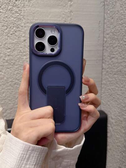 Ốp lưng điện thoại sạc không dây từ tính bán trong suốt mờ cao cấp có chân đế, phù hợp với 17 16 15 14 13 12 11 Pro Max Plus, vòng bảo vệ camera bằng kim loại, mặt lưng cứng chống sốc với viền mềm, phù hợp với Galaxy S26ULTRA S25ULTRA S24ULTRA S25FE S24FE S25EDGE A56 A57 A36 A37 A35 A55 A16 A17 A26