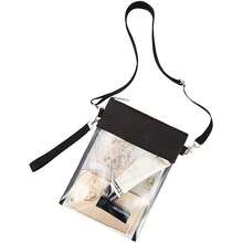 2pcs PVC Transparent Shoulder Bags, Waterproof Messenger Bags With Large And Small Adjustable Shoulder Straps, Combination Shoulder Bags For Stadium, Gym, Outing