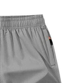 Boys' Loose Fit Solid Color Quick Dry Drawstring Waist Shorts, Breathable - Light Grey - View 4