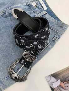 1条女士弹力腰带，时尚束腰配饰，可搭配外套，时尚装饰，新年、情人节、情侣、闺蜜的理想礼物 - 多色B - 查看 9