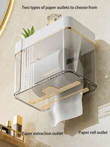 1pc Giá đỡ khăn giấy không thấm nước trong suốt, Hộp đựng khăn giấy vệ sinh treo tường, Phụ kiện phòng tắm Trang trí phòng tắm Trang trí mùa thu - nhiều màu - Xem 5