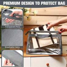 1pc Clear Handbag Storage Organizer Dust Cover Bags, 5 Sizes Transparent Purse Protector Storage Bag With Zipper And Handle For Closet Shelf - Dustproof & Moistureproof, Gender Reveal Party, Perfect For Birthdays, Weddings, Parties, The Perfect Gift For Colleagues, Friends, And Family, Back To School - Transparent - View 6