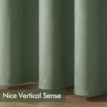 2 Panels Blackout Curtains Solid Soft Grommet Mustard Yellow Thermal Insulated Soundproof Room Darkening Curtains/Drapes/Panels Fall Living Room Bedroom 52 X 90 Inch - 鼠尾草綠 - 查看 7