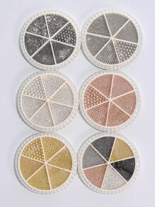 6 合 1 混合金属珠套装，用于美甲装饰，金色银白色美甲金属迷你珠，指甲鱼子酱珠 0.8-1.5 毫米 3D 设计珠宝，适用于指甲 DIY 装饰配件 6 种尺寸 - 彩色 - 查看 9