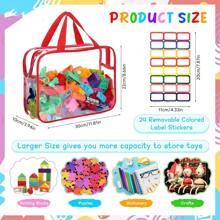 1pc Extra Large/Large Reusable Transparent PVC Diaper Storage Bag, Waterproof Zipper Bag For Diapers, Toys, Building Blocks, Puzzles, Children's Books, Cloth Diapers And Other Items (9 Colors, No Stickers)