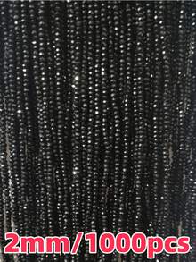 Hạt pha lê Áo màu đen cắt cạnh 2/3/4/6/8/10/12mm Rondelle hạt rời dùng làm đồ trang sức, vòng tay, vòng cổ, khuyên tai, thiết kế túi xách - màu đen - Xem 21