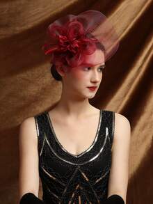 1 chiếc mũ cài tóc nữ kiểu Kentucky Derby, mũ dự tiệc trà, mũ lưới đính lông vũ, phụ kiện đội đầu cho đám cưới, tiệc cocktail, mùa hè, đi biển. - Nhiều màu - Xem 4