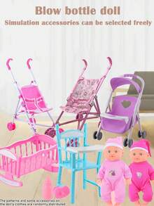 26cm Realistic Doll That Can Pee And Drink Water, With 4 Sound Effects, Comes With Bottle & Pacifier, Pink Bed, Children's Pretend Play Toy Gift (Outfit Pattern Random)