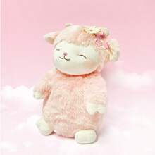 MINISO 羊羊暖心系列 - 站立櫻花羊絨毛娃娃，柔軟如雲，暖白色，附舒適濾網，閉眼微笑，超級可愛。(1件) - 粉色 - 查看 2