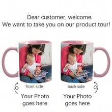 1PC Custom Photos Pink Mugs Double-Sided Custom Coffee Mugs Personalized Mugs Photos Boyfriend Girlfriend Anniversary Photo Best Friend Thanksgiving Christmas Gift Holiday Gift High-Quality,Stylish Custom,Personalized,Unique Ideal Gifts For Her Boyfriend,Girlfriend For Valentine's Day,For Anniversaries,For Weddings,For Mother's Day,For Children's Day,For Birthdays,For Father's Day,For Graduation,For Housewarming Living Room,Home - Pink - View 2
