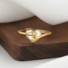 Anillos delicados de plata de ley 925, anillos con diseño de corazón abrazado, anillos de moda adecuados para uso diario, regalo de cumpleaños