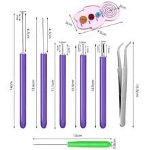 7 قطع أدوات زهور ورقية، أدوات تقويس الورق بفتحات تشمل أداة لف وملقط لف الزهور الورقية، للأعمال اليدوية، DIY، للمبتدئين والمتقدمين