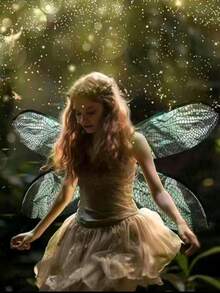 1pc Adult Forest Fairy Dragonfly Costume With Wings, For Festival Party Halloween - Multicolor - View 3