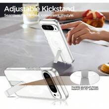 For Google Pixel 9 Case/Pixel 9 Pro Case, Adjustable Stand, Phone Case Compatible With Magsafe, AntiYellowing TPU Cover, Raised Edge For Camera Screen Protection, Shockproof(Clear) - 藍色 + 代表 Pixel 9A - 查看 4