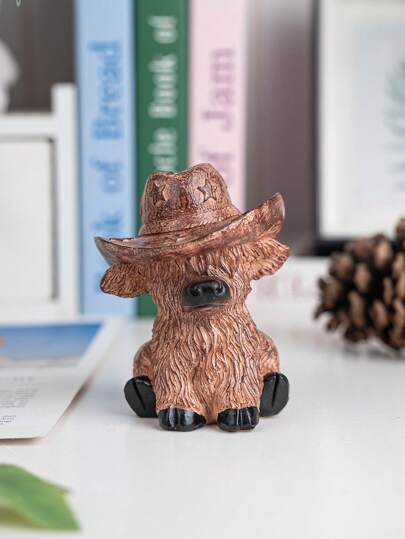 1 st cowboyhatt i form av en höglandsko, heminredningsfigur