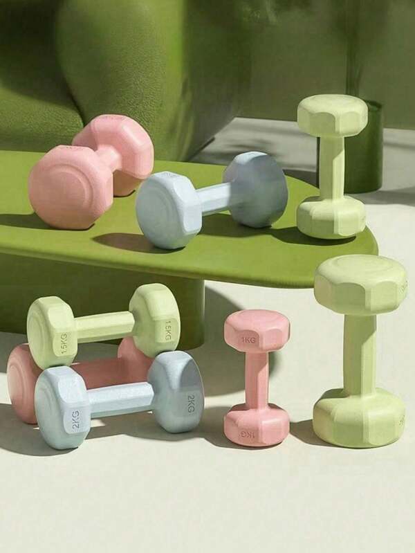 1pc Solid Filled Coated Plastic Non-Slip Durable Fitness Dumbbell, Suitable For Men, Women, Teenagers, Office Workers For Indoor/Outdoor Exercises Like Push-Ups, Squats, Yoga, Leg Lifts, Glute Bridges (Dumbbell Ankle Strap, Waist Belt)