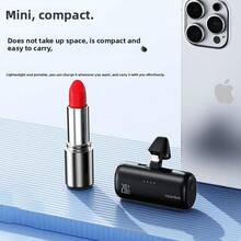 便携式充电器兼容 ，带二合一连接器，5000mAh 小型移动电源，快速充电兼容 16/15/14/13/12/11 系列、S25/24、Android，适合夏季假期户外旅行/露营和紧急备用移动电源，适合送给家人、朋友、生日户外的礼物 - 白色 - 查看 5