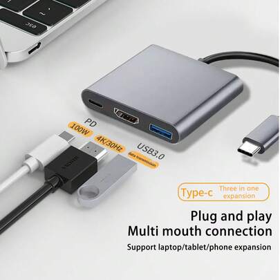 מתאם 3 ב-1 מסוג C, ממשק USB 3.0, תומך בעכבר, מקלדת, ממיר לכונן הבזק מסוג USB, מתאם OTG רב תכליתי, העברה במהירות גבוהה