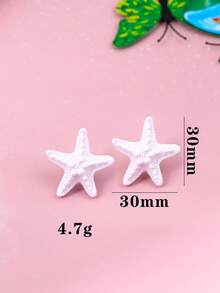 1 para letnich, uroczych niebieskich kolczyków z rozgwiazdą, słodkie kolczyki dla dziewczynek na wakacjach na plaży, modne, uniwersalne kolczyki