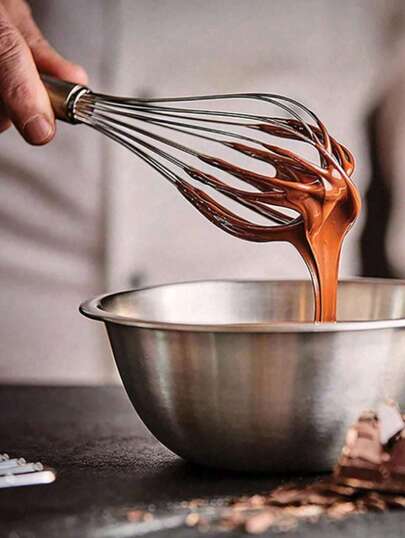 Batidor de huevos y mezclador de acero inoxidable de uso múltiple para la cocina para batir huevos, espumar leche y mezclar salsas, con un agarre cómodo, utensilio de cocina.
