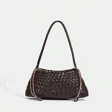 Handmade Woven Bag, Fashion Leather 2025 New High-End French Retro Baguette Underarm Shoulder Bag, Chic Tote Handbag - Multicolor - View 9