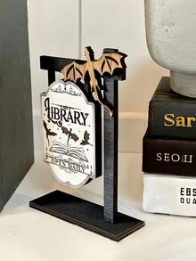 3D 仿木蝙蝠与龙奇幻设计书架装饰 - 每日开放迷你桌面蝙蝠与龙装饰、万圣节家庭办公室书架蝙蝠与龙雕像、读者礼物、奇特设计工艺、完美的万圣节礼物 - 彩色 - 查看 2