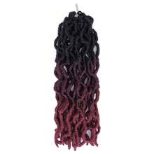 18/24 Inch Goddess Faux Locs Crochet Hair 1/6 Packs/Lot Soft Locs Wavy Crochet Braids Dreadlocks 3 Tone Curly Wavy Twist Braiding Hair Extensions African Roots Braid - Multicolor - View 14