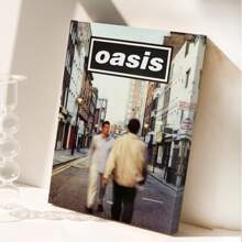1pc Canvas Wall Art Poster Inspired By The Oasis Album, Features Bright Colors Like Sky Blue, Ginger Yellow, Mixed Shades, White, Pink, And Black. It'S An Decor Piece Perfect For Music Lovers In Living Rooms And Bedrooms.Canvas Wall Art,Posters For Room,Home Decor,Room Decor Aesthetic,Room Decoration Stuff.Optional Frame - 1pc - View 6