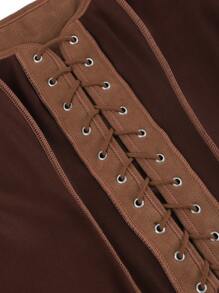 紧身胸衣上衣背心 - 前系带，宽肩带女式塑身衣上衣，可作为外套穿着，紧身，塑腰，适合角色扮演、服装、朋克、俱乐部服装